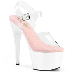 ADORE-708 White & Clear Platform Heels