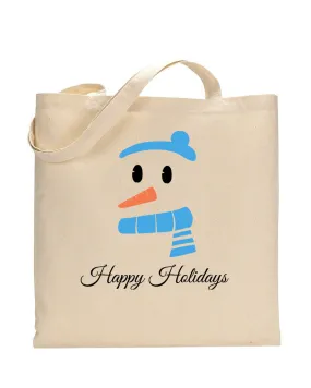 Blue Snowman Merry Christmas Tote Bag - Christmas Bags