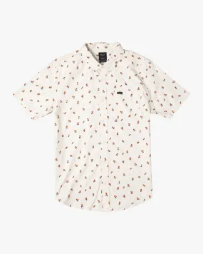 Boys That'll Do Print Short Sleeve Shirt - White/Red