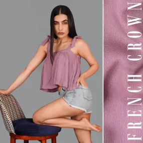 Brandy Rose Pink Viscose Crop Top