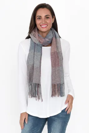 Coda Brown Check Tassel Scarf