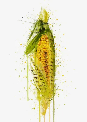 Grilled Corn Vegetable Wall Art Print