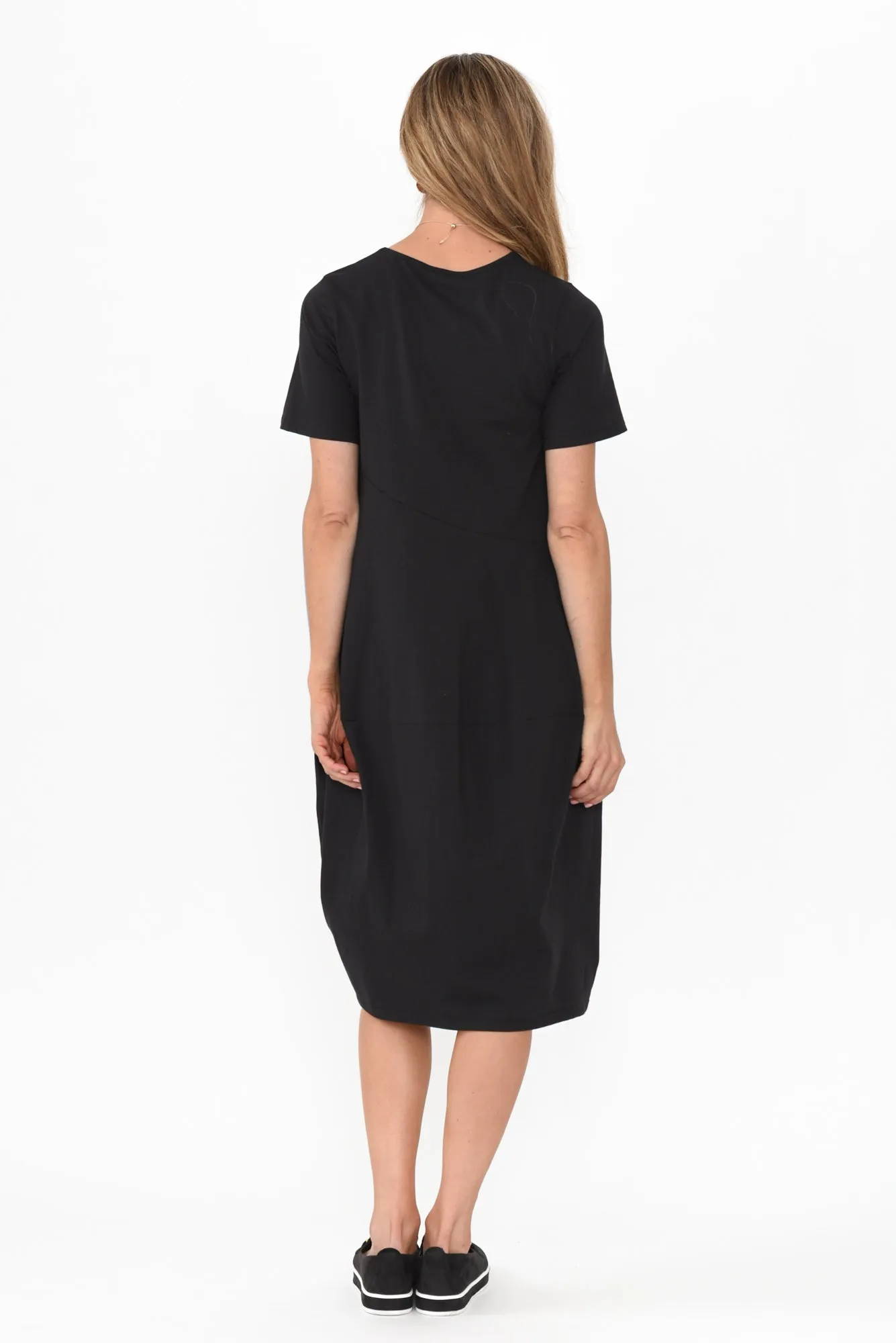 Morgan Black Diagonal Seam Dress