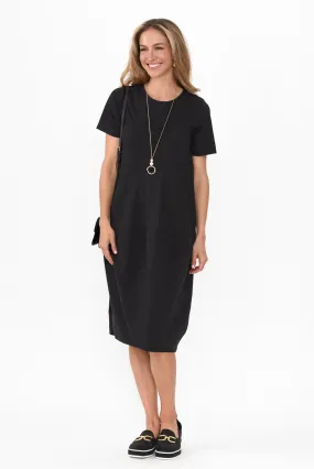 Morgan Black Diagonal Seam Dress