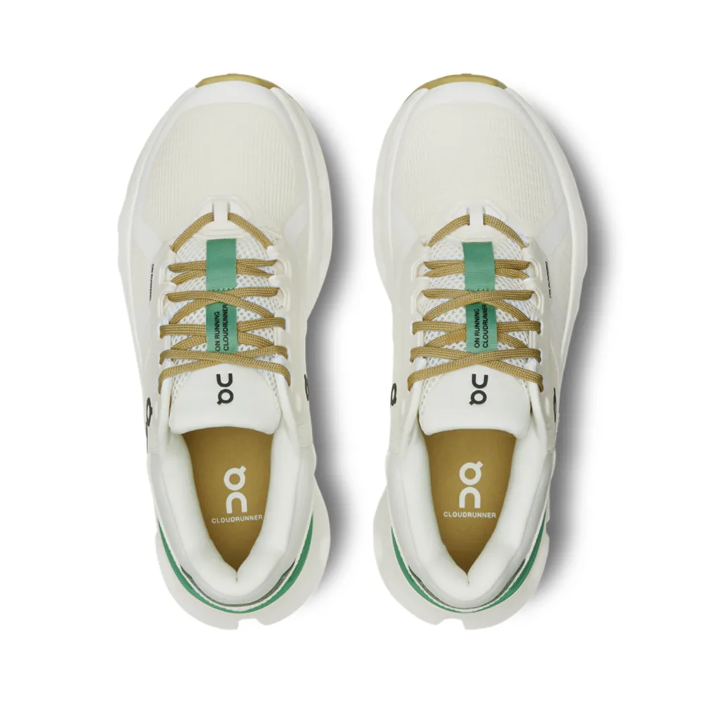 On Women's Cloudrunner 2 WIDE Width Sneaker in Undyed/Green