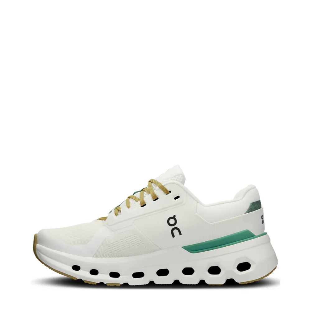 On Women's Cloudrunner 2 WIDE Width Sneaker in Undyed/Green