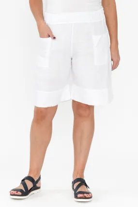 Oxley White Linen Pocket Shorts