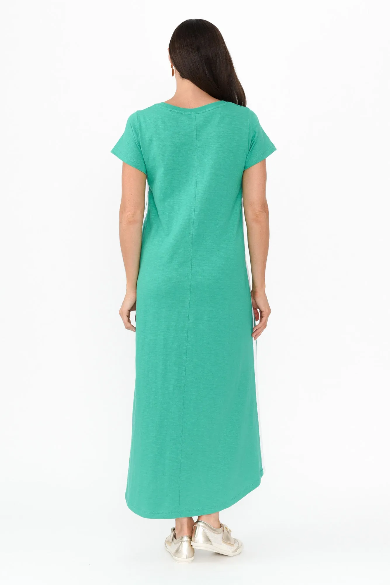 Recovery Green Trim Cotton Dress