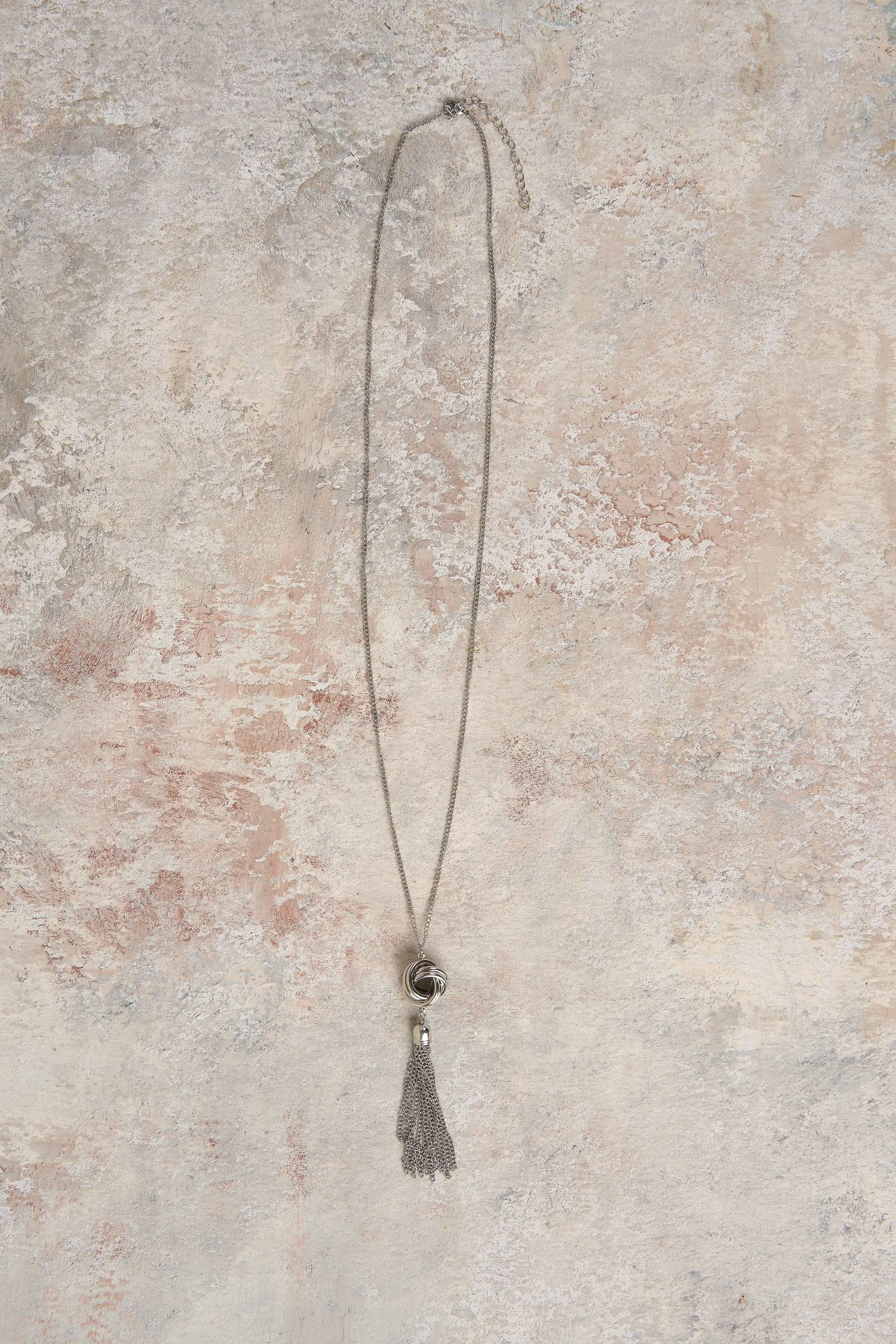 Silver Tassel Pendant Necklace