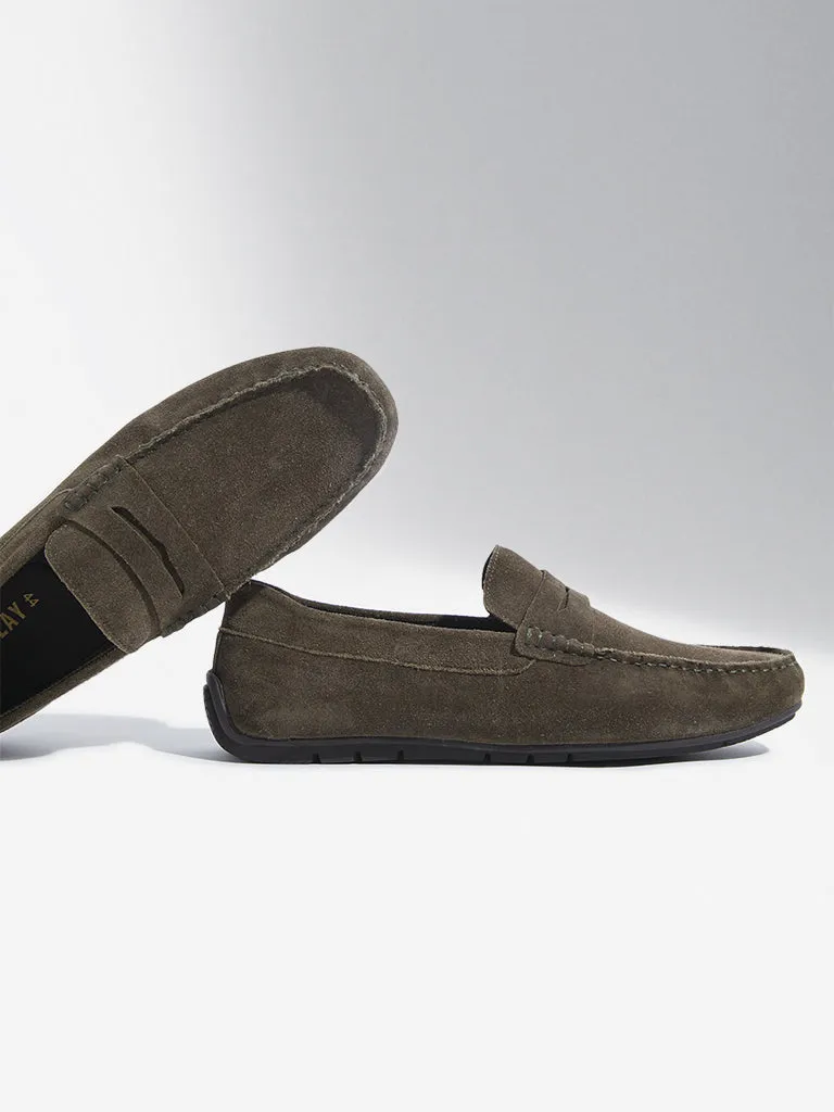 SOLEPLAY Olive Suede Loafers