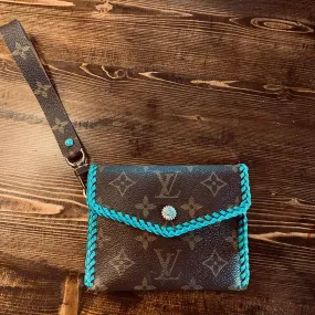 The Cardinal - Turquoise Vintage Card Holder/Wallet/Keychain